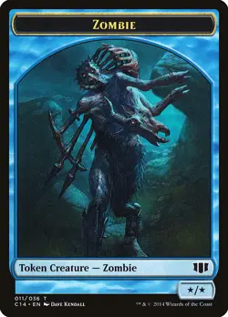 1x Kraken (9/9 creature) Token / Zombie (blue) double sided - NM Commander 2014 - Image 2