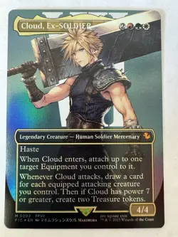 Cloud, Ex-SOLDIER (Borderless) Commander: Final Fantasy- Foil- NM- MTG - Image 1