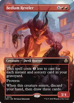 Borderless BEDLAM REVELER mtg NM-M Innistrad Remastered 1 Rare - Image 1