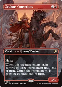 Borderless ZEALOUS CONSCRIPTS mtg NM-M Innistrad Remastered 1 Rare - Image 1