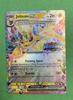 2025 Pokemon Jolteon EX TCG Prismatic Evolutions 30/131 Stamped Promo (NM-MT+) - Image 1