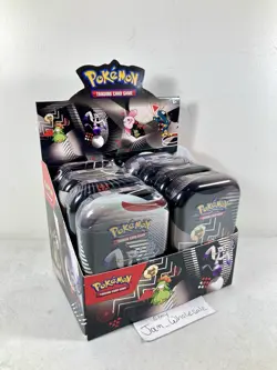 LOT OF 8 Pokemon TCG Black Bolt & White Flare SEALED Mini Tins w/Display Box NEW - Image 1
