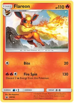 Flareon [SM186] Black Star Promo - Sun & Moon - Mint-Near Mint Pokemon TCG - Image 1