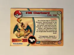 Charizard #6 1999 Topps Pokemon TV Animation - Image 2