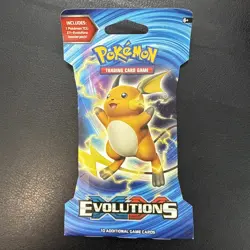 2016 Pokemon TCG XY Evolutions Raichu Art Sleeved Booster Blister Foil Pack - Image 1