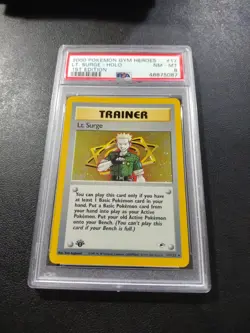 2000 Pokemon Gym Heroes Lt. Surge Trainer 1st Edition Holo #17 - PSA 8 NM-MINT - Image 1