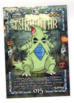 Pokemon Cracked Ice Holo - Prisma Trick or Treat Cards -TYRANITAR #015 - Image 1