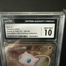 Pokemon Card Mew ex MEW 205/165 UP Gold Metal Pokemon 151 EN - CGC 10 GEM MINT - Image 2
