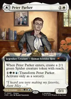 Peter Parker Amazing Spiderman MTG Disney World Exclusive Event Promo Rare Magic - Image 1