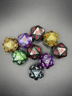 Oversized Spindown Dice D20 - Magic The Gathering - M20 Black and Red - Image 3