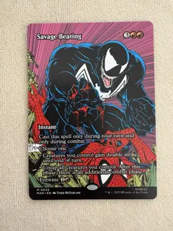 Savage Beating Spider-Man Magic the Gathering 0026 Mythic (NM) Showcase Regular - Image 1