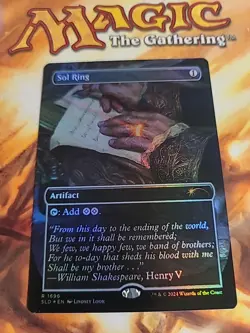 MTG Sol Ring BORDERLESS RAINBOW FOIL Secret Lair Sheldon's Spellbook 1696 NM - Image 1
