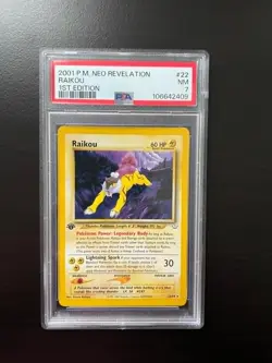 Pokemon TCG Raikou Neo Revelation 22/64 Regular 1st Ed 2001 Rare PSA 7 NM - Image 1