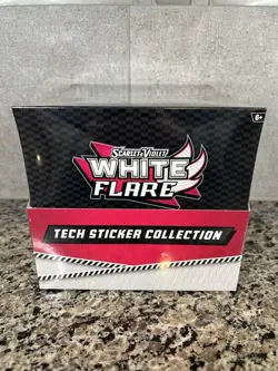 Pokemon Scarlet & Violet White Flare Tech Sticker Collection Display Box Sealed - Image 1
