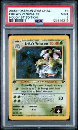 2000 POKEMON GYM CHALLENGE HOLO 1ST ED #4 ERIKA'S VENUSAUR PSA 9 MINT - Image 1