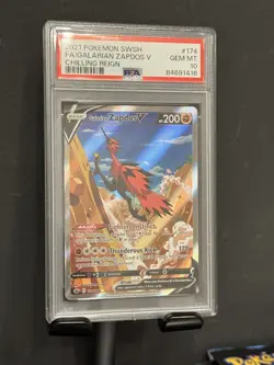 2021 Pokemon Chilling Reign Galarian Zapdos V Alt Art 174/198 PSA 10 GEM MINT - Image 1