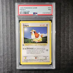 Pidgey, 1st Edition Base Set, 57/102, Pokemon, WOTC 1999, (PSA 7) #2 - Image 1