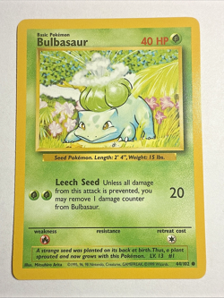 Base Set - NM - Bulbasaur 44/102 Pokemon Vintage WOTC English (US Seller) - Image 1