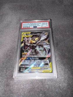 PSA 10 GEM MINT Pokemon Pikachu & Zekrom GX Tag Team Tins #SM168 - Image 1