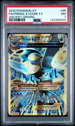 Pokemon XY 2015 Primal Kyogre EX 96/98 Ancient Origins Full Art PSA 7 NM - Image 1