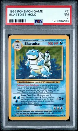 PSA 7 NM - BLASTOISE BASE SET UNLIMITED 2/102 HOLO RARE 1999 POKEMON TCG - Image 1