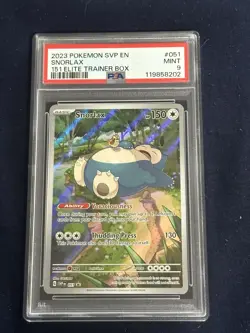 SNORLAX 2023 Pokemon Mew 151 Black Star Promo ETB #051 PSA 9 - Image 1