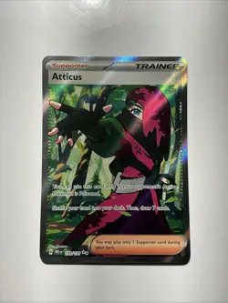 Atticus 133/131 Sv: Prismatic Evolutions Holo Pokemon TCG Full Art Trainer Card - Image 1