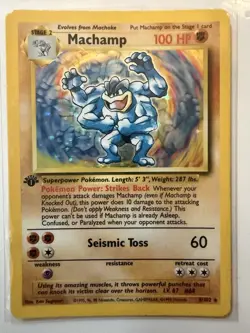 Machamp 8/102 - Base Set First Edition Holo Rare WOTC Pokemon Card - Image 1