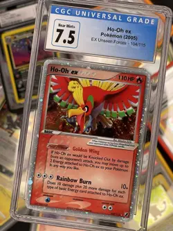 CGC 7.5 Ho-Oh ex 2005 EX Unseen Forces 104/115 Holo Pokemon Card psa - Image 1