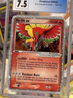 CGC 7.5 Ho-Oh ex 2005 EX Unseen Forces 104/115 Holo Pokemon Card psa - Image 2