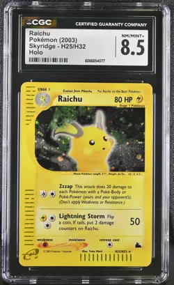 CGC 8.5 Raichu 2003 Skyridge H25/H32 Holo Pokemon Card - Image 1