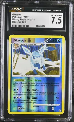 CGC 7.5 Glaceon 2009 Rising Rivals 41/111 Reverse Holo Pokemon Card - Image 1