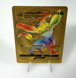 Rainbow Leafeon VMAX Metal Gold Foil Pokemon Card Fan Art Display Card 001/203 - Image 2