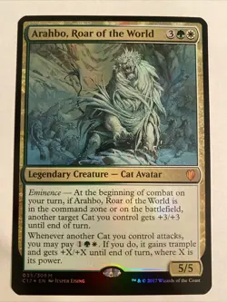 MTG Arahbo, Roar of the World - Oversized Foil Commander 2017 35/309 Foil Mythic - Image 1