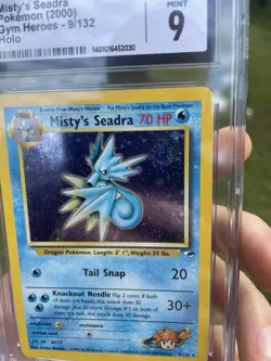 Pokemon 2000 Gym Heroes Misty's Seadra Holo CGC 9 Unlimited DOUBLE SWIRL - Image 2