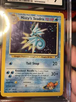 Pokemon 2000 Gym Heroes Misty's Seadra Holo CGC 9 Unlimited DOUBLE SWIRL - Image 3