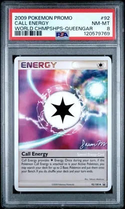 2009 POKEMON WORLD CHAMPIONSHIPS PROMO QUEENGAR #92 CALL ENERGY PSA 8 - Image 1