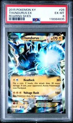2015 POKEMON XY ROARING SKIES #26 THUNDURUS EX PSA 6 - Image 1
