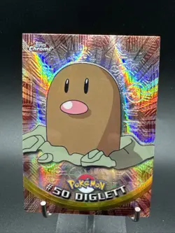 2000 Topps Chrome Pokemon TV Animation Edition Spectra Chrome Diglett #50 - Image 1