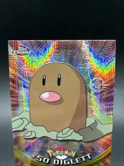2000 Topps Chrome Pokemon TV Animation Edition Spectra Chrome Diglett #50 - Image 2