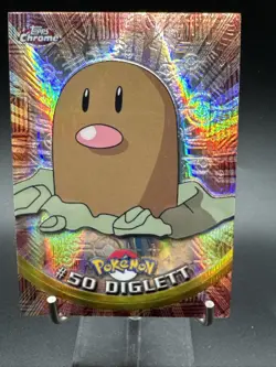 2000 Topps Chrome Pokemon TV Animation Edition Spectra Chrome Diglett #50 - Image 3