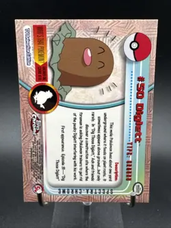 2000 Topps Chrome Pokemon TV Animation Edition Spectra Chrome Diglett #50 - Image 4