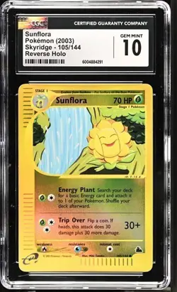 2003 POKEMON SKYRIDGE SUNFLORA #105 REVERSE HOLO CGC 10 GEM MINT - Image 1