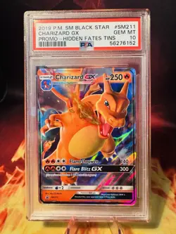 2019 Pokemon SM Black Star Promo SM211 Charizard GX Hidden Fates Tins PSA 10 - Image 1