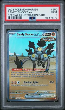 2023 POKEMON PAR EN-PARADOX RIFT SPECIAL ILLUSTRATION RARE SANDY SHOCKS EX PSA 9 - Image 1