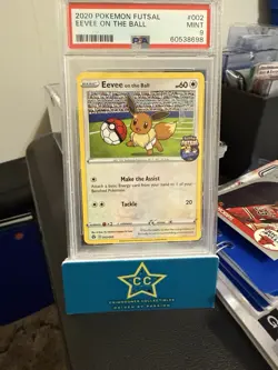 2020 Pokemon Futsal Promo Eevee On the Ball # 002 PSA 9 Near Mint - Image 1