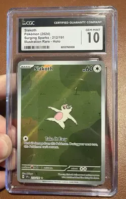 Pokemon Scarlet & Violet Surging Sparks Slakoth #212/191 CGC 10 - Image 1