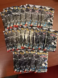 Pokemon Scarlet Violet BLACK BOLT Booster Pack Lot / Bundle 25 Packs New Sealed - Image 1