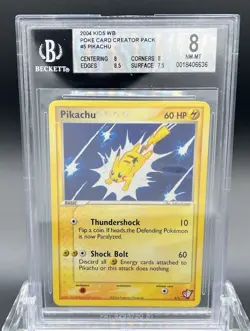 2004 Pokemon Pikachu 5/5 Kids WB Creator Pack Beckett (BGS) 8 NM-MT - Image 1