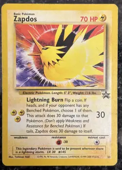 Zapdos 23/53 Wizards Black Star Promo Regular MP Vintage Pokemon Card 2000 - Image 1